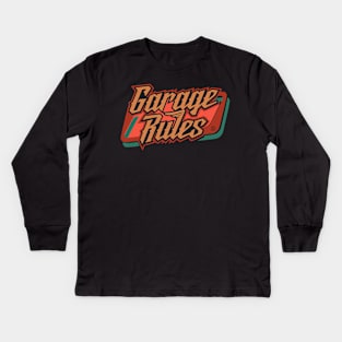 Garage Rules Oil vintage custom Kids Long Sleeve T-Shirt